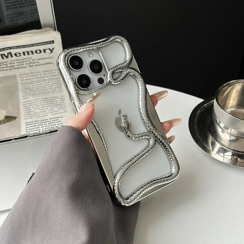 Amawinc Orion Coque iPhone Snake Plated Avec Design Creux Et Finition Electroplaquée TPU Protection Dissipation Thermique
