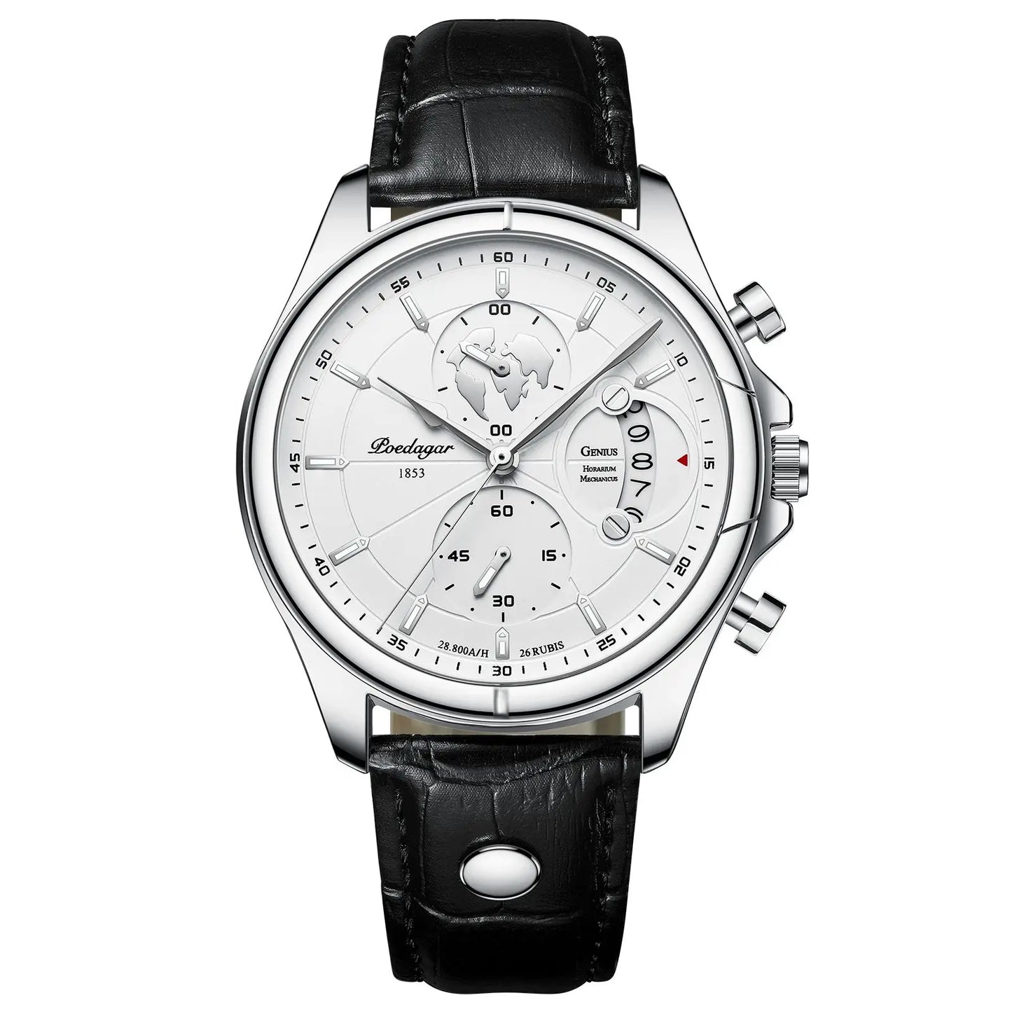 Montre Daven En Acier Inoxydable Avec Lunette Cannelée Résistante Aux Rayures Étanche À 3 ATM Trois Cadrans