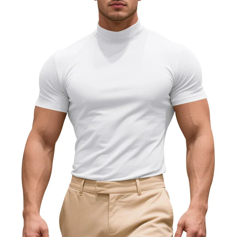 Tee Shirt Slim Fit Caston En Coton Stretch Respirant À Manches Courtes Pour Été Confortable