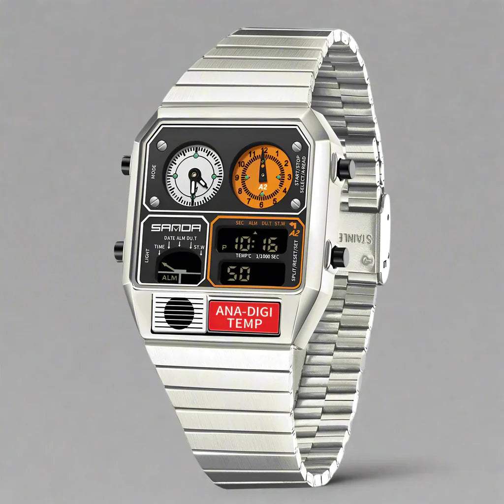 Ferrox Montre En Acier Inoxydable Avec Suivi De Température En Temps Réel Et Affichage Lumineux Étanche