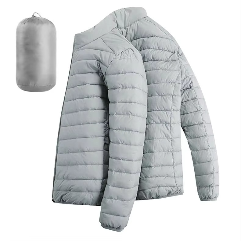 Veste Homme Légère à Capuche en Coton et Duvet avec Poches Zippées Parka Décontractée