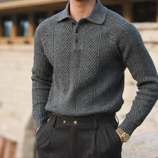 Polo Tricoté Pour Homme Andreas Vela En Maille Douce Neutre Confort Et Élégance Polyvalent
