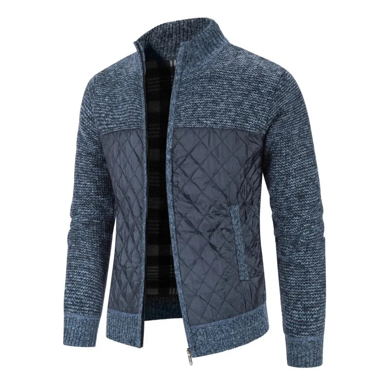 Maximilian: Stehkragenjacke im Patchwork-Stil
