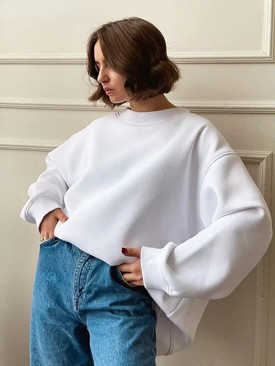 Hoodie Polaire Oversize Pour Femme Chaud Pull Décontracté Confortable Et Moderne