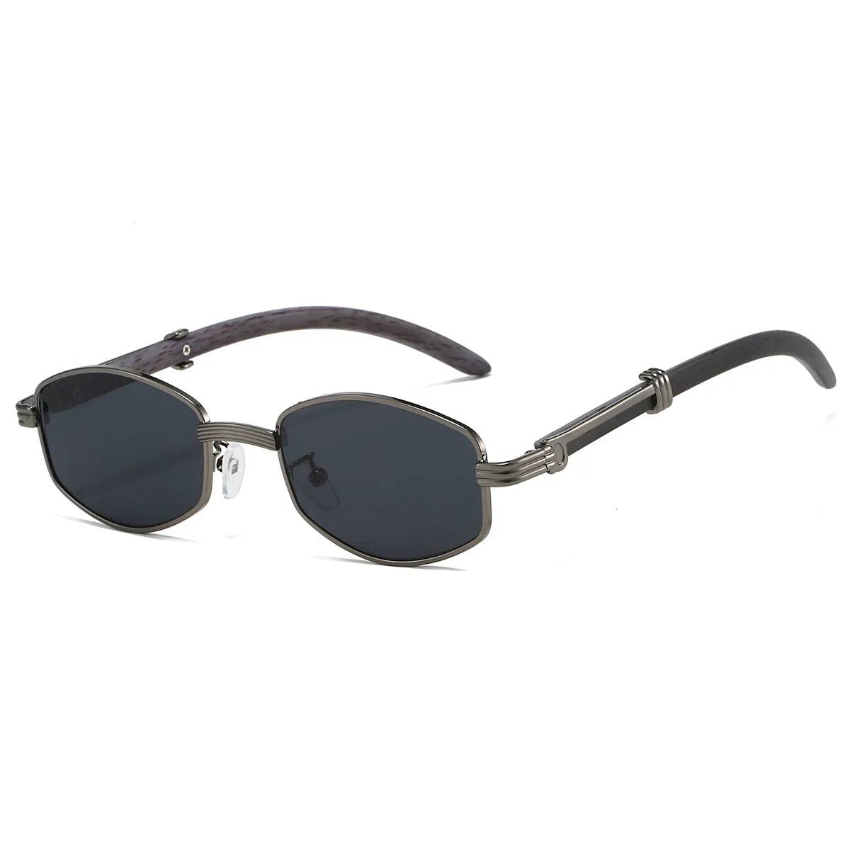 Lunettes De Soleil Hexagonales Vintage Bleu Ciel Avec Monture Dorée Rétro Streetwear UV400 Dégradé Antireflet