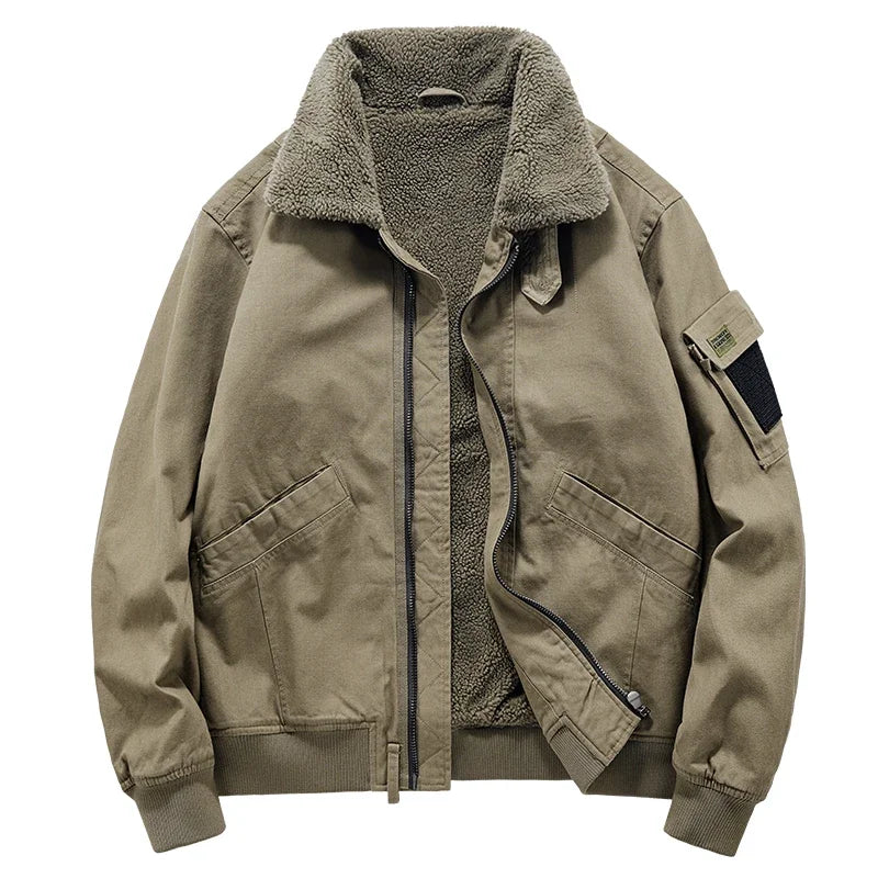 Veste Outrider Sherpa Pour Homme En Coton Durable Extérieur Doublure Sherpa Douce Col Haut Zip Avant Poignets Côtes