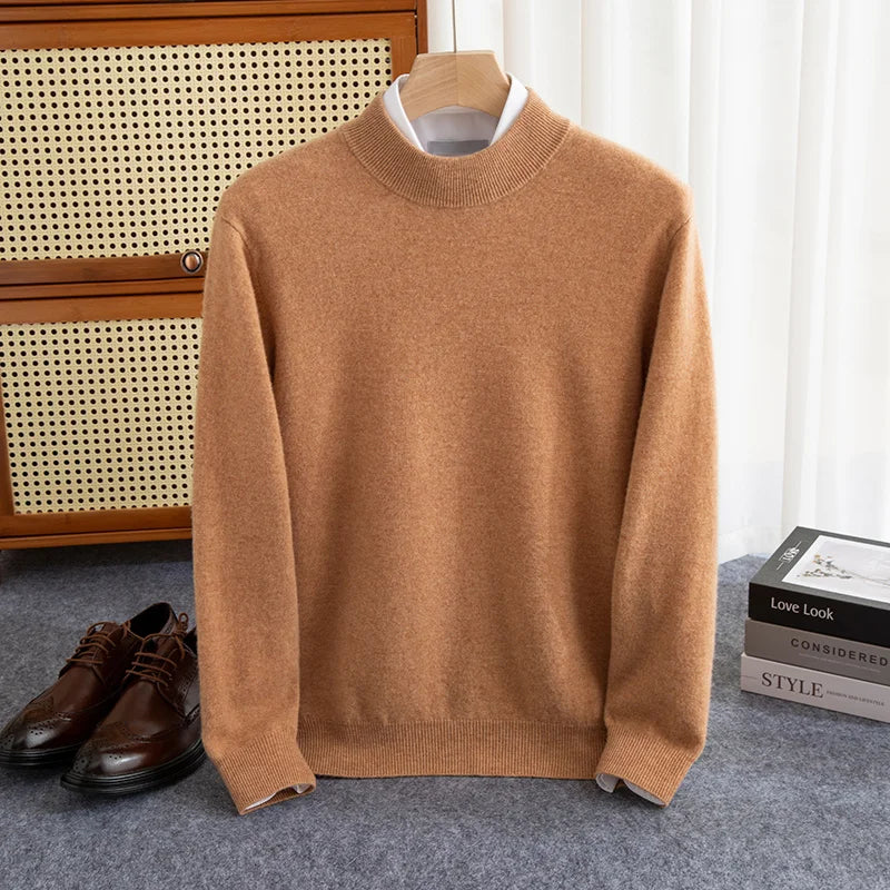 Sweatshirt En Laine Pour Homme Nordisk Flair Coupe Décontractée Col Montant Mi Haut Poignets Et Ourlet Côtelés
