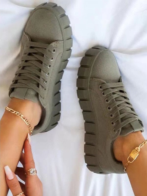 Damen-Plateausneaker mit dicker Blocksohle