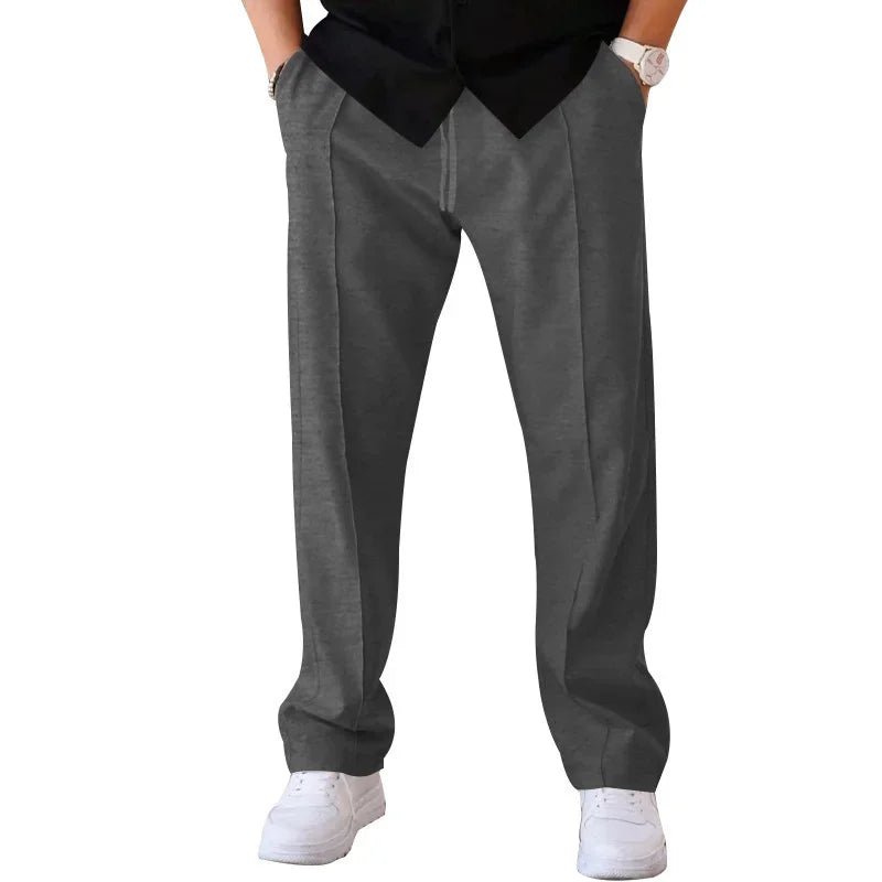 Pantalon Forme Décontractée Pour Hommes Amawinc Bleu Marine Pour Réunions D Affaires Et Événements Formels