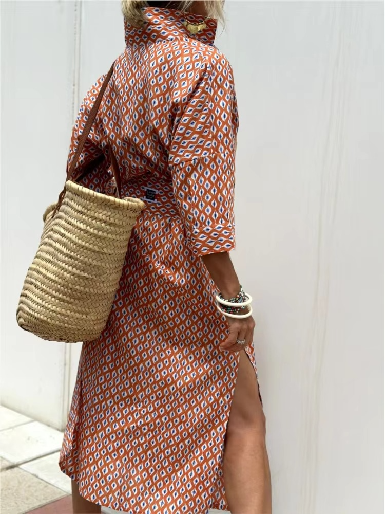Robe Chemisier À Rayures À Manches Longues Pour Femme Élégante Et Polyvalente Jour Et Nuit