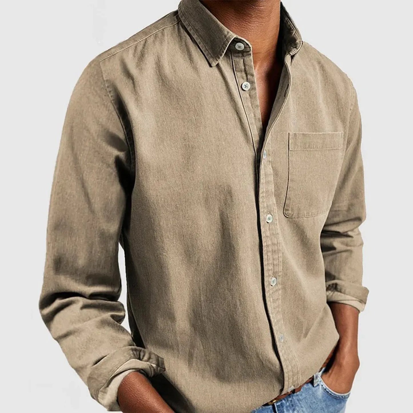 Chemise Orson Texturée Boutonnée Pour Homme Héritage En Coton Tissé Avec Doux Toucher Brossé Coupe Ajustée