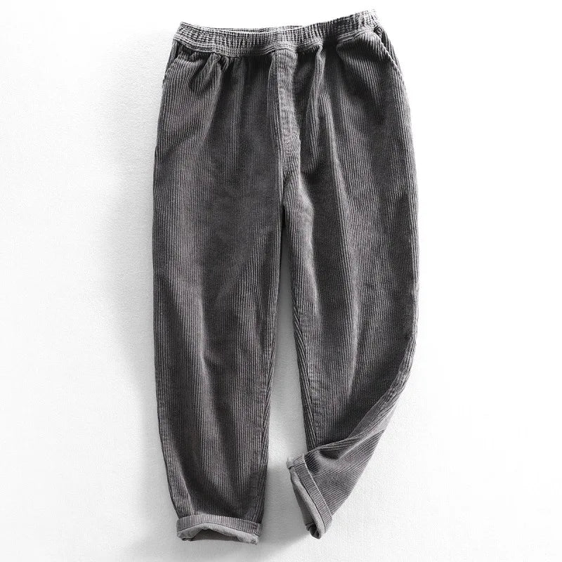 Pantalon Velours Côtelé Oslo Avec Taille Élastique Léger Et Confortable En Coton Vintage