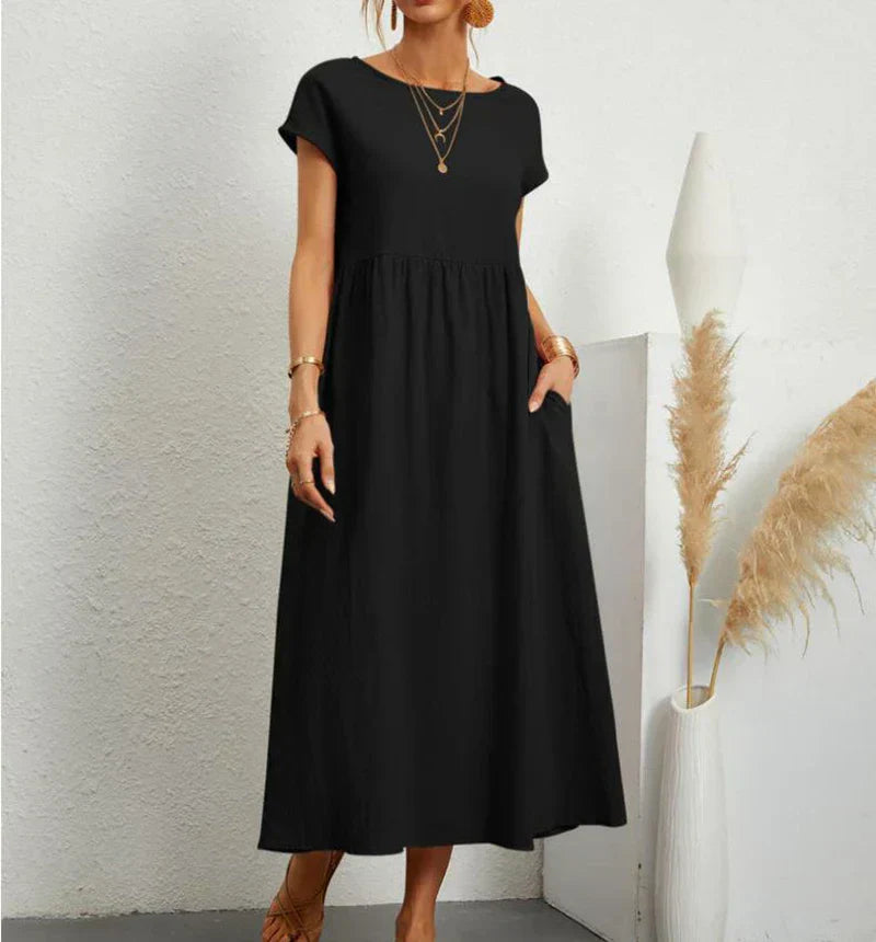 Damen-Midikleid mit komfortabler, strukturierter Brustpartie