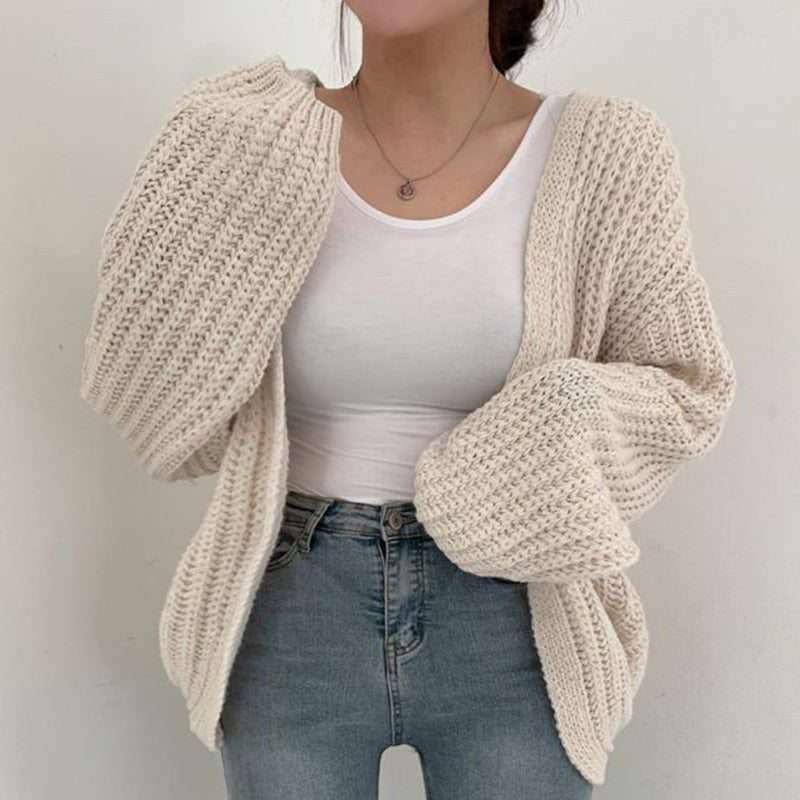 Daisy Pull Maille Décontracté Pour Femmes Taille Unique Oversized Ouvert Devant Pull Confortable