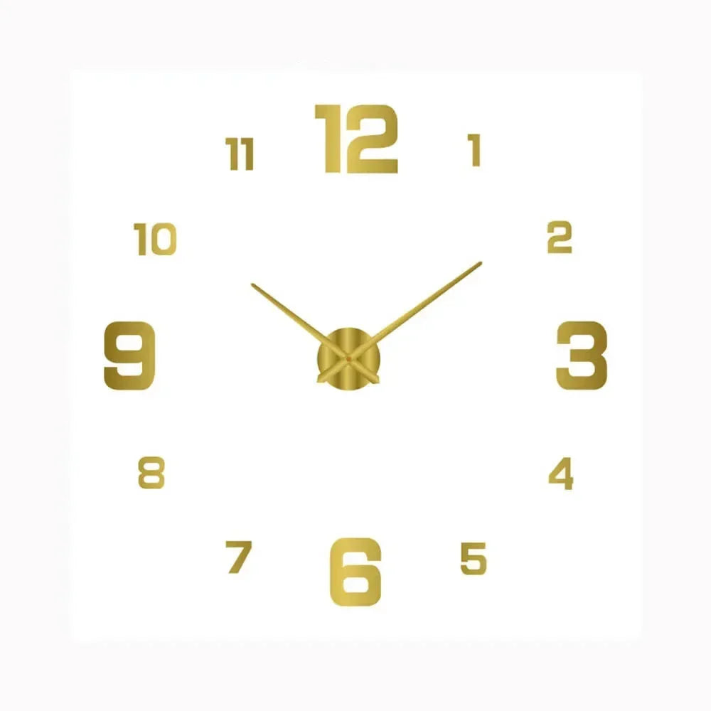 Horloge Murale Moderne En Verre Et Métal Avec Finition Dorée Et Cadran Dégradé Et Repères Minimalistes