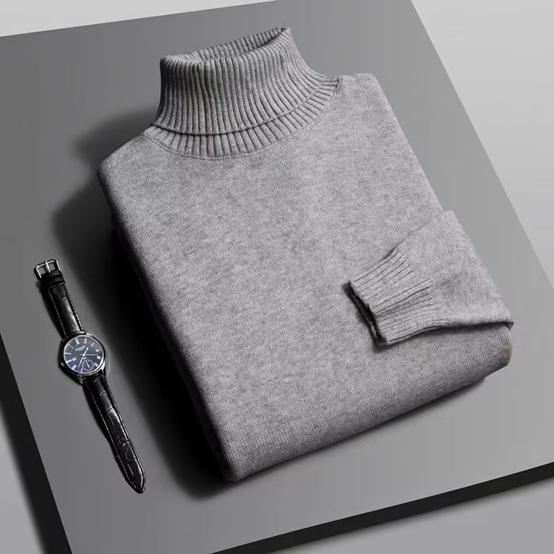 Pull Col Roulé Homme Premium Maille Haute Densité À Manches Longues Coupe Slim Pour Chaleur Quotidienne Et Style Moderne