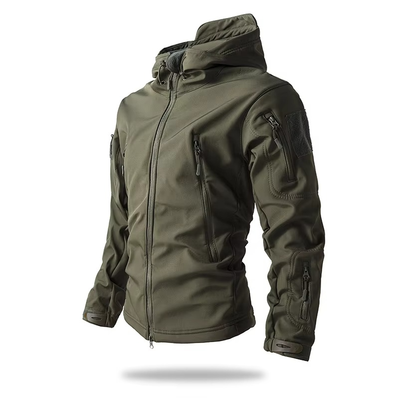 Amawinc Veste Soft Shell Homme Extérieur Polaire Coupe Vent Protection Contre Le Temps Pour Toute La Journée