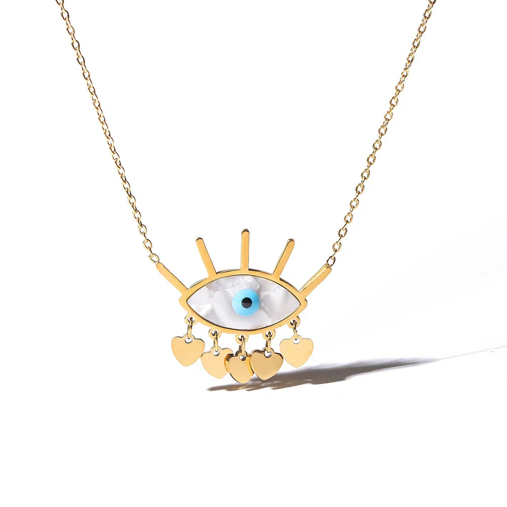 Collier Oeil Protecteur Doré Talisman Minuscule Pour Le Cou Bijou Porte Bonheur Étincelant