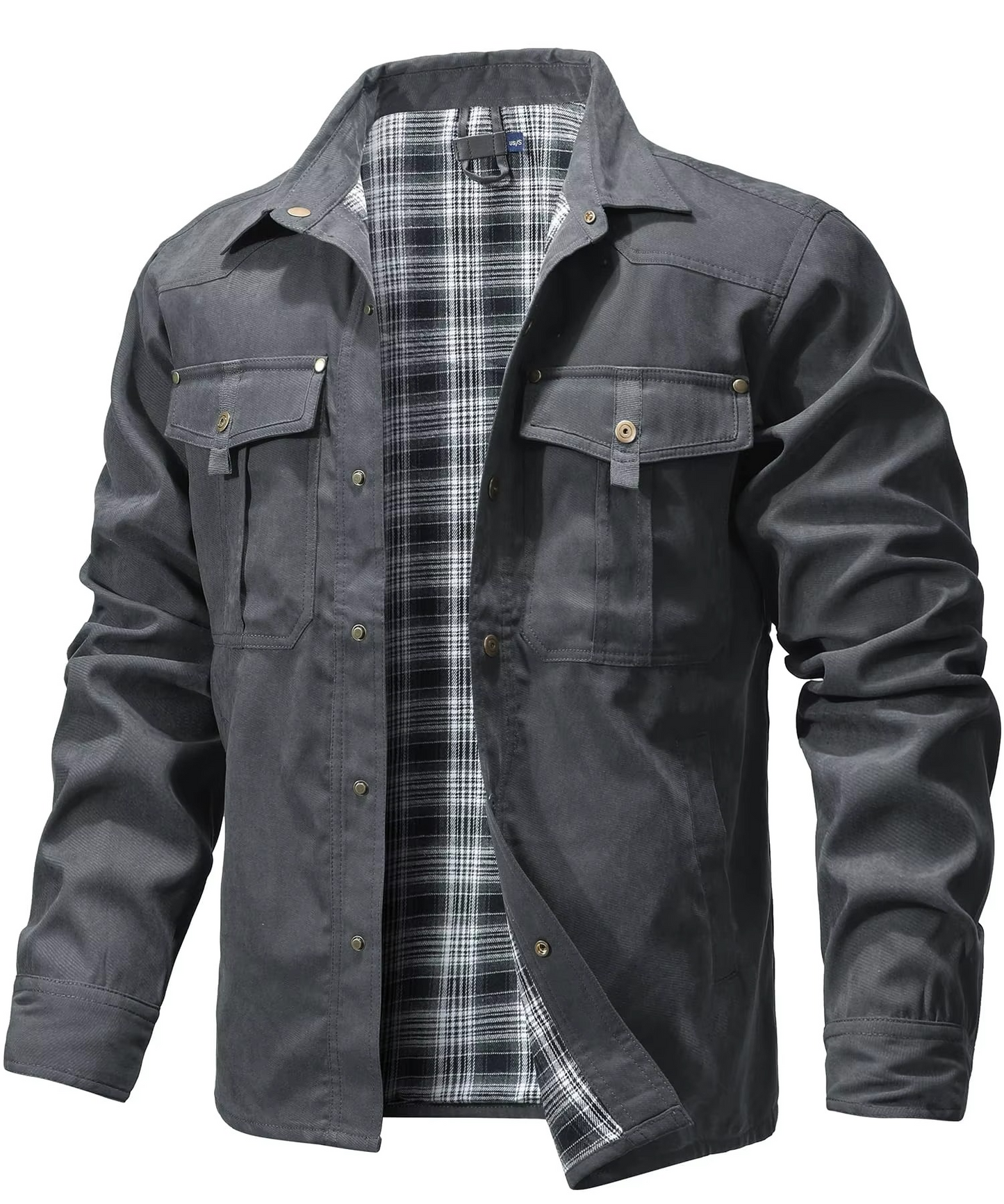 Veste Chemise Overshirt Doublée Flanelle Homme Style Western Avec Boutons Pression Pour Toutes Saisons
