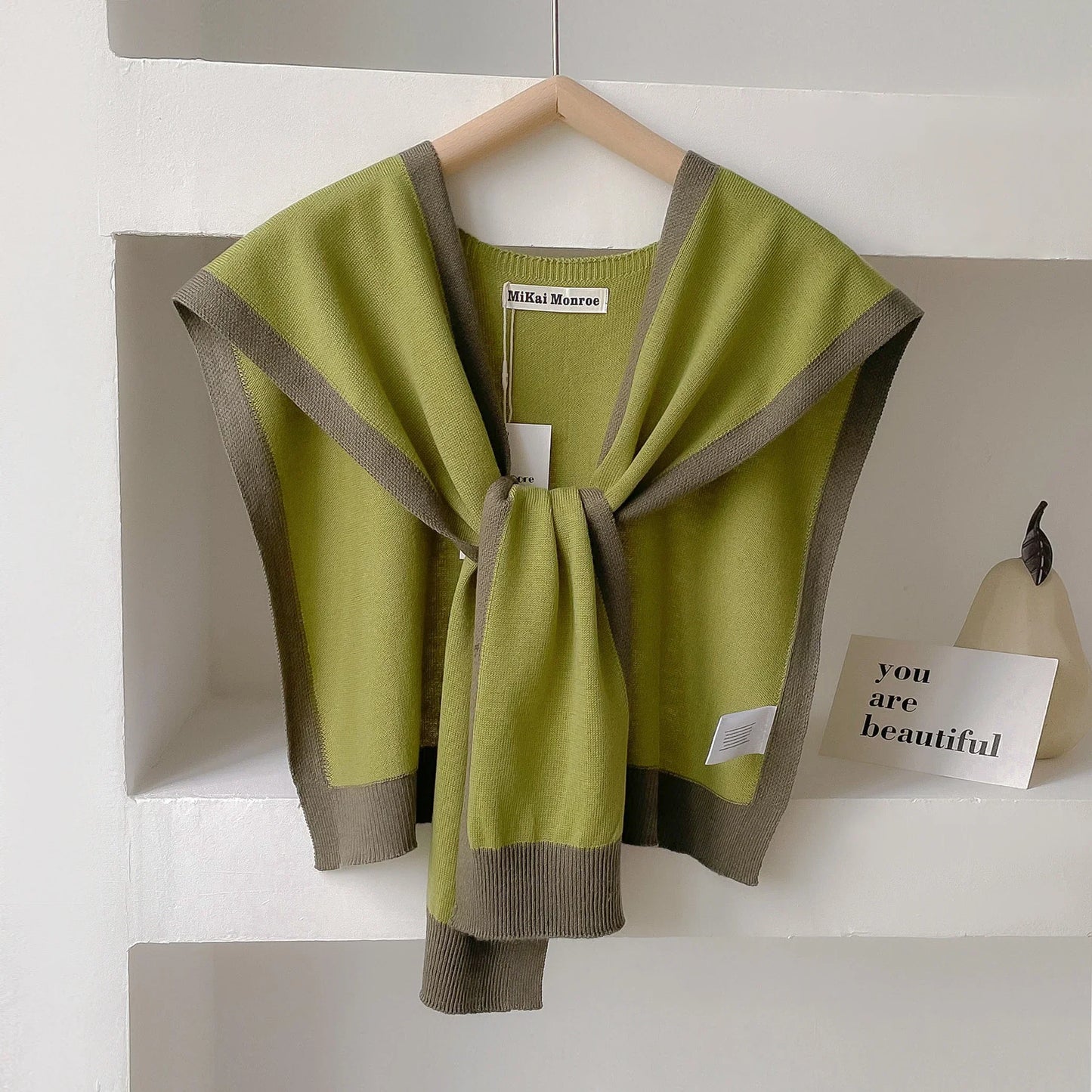 Amawinc Châle À Épaules Rayé En Maille Léger Emma Polyvalent Pour Printemps Et Automne Essentiel