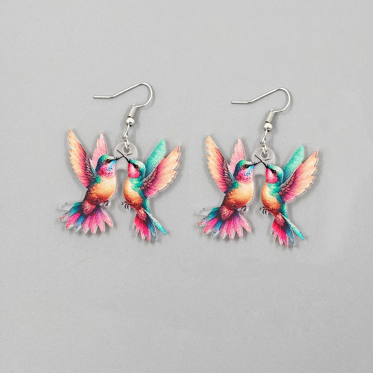 Boucles Doreilles Colibri Vitrail Émaillé En Acier Inoxydable Hypoallergéniques Ensemble De 2