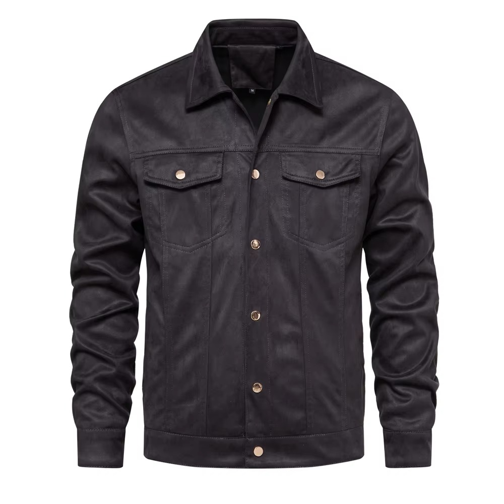 Amawinc Veste En Cuir Suédé De Luxe Pour Homme Col À Revers Classique Pour Un Hiver Chaleur Et Style