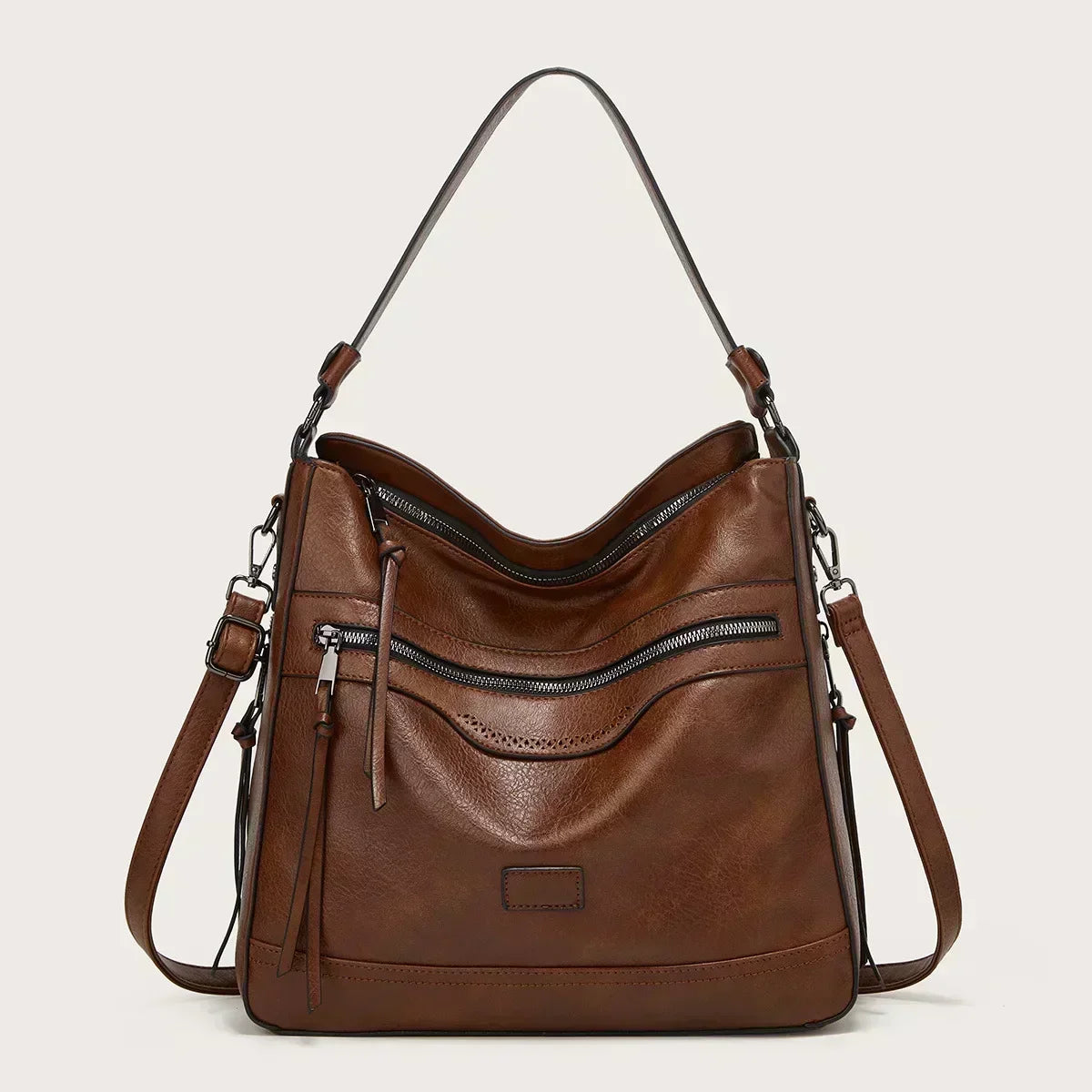 Sac Hobo Slouchy Amawinc Maureen En Cuir Vegan Avec Bandoulière Réglable Et Nombreux Compartiments Zip