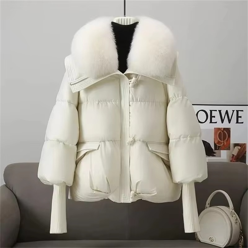 Parka D’Hiver Pour Femmes 2025 Avec Grand Col En Fausse Fourrure Chaude Et Doublure Duvet Coton