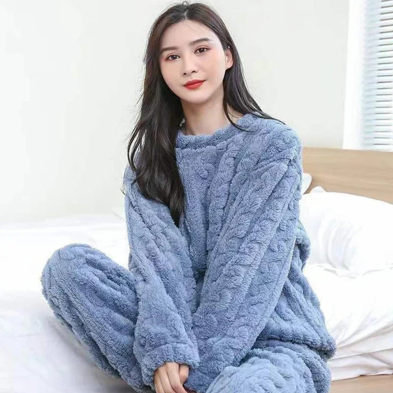 Abigail Ensemble Loungewear Hivernal Confort Doux Pour Femme Détente À La Maison Chaude