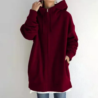 Damen Hoodie mit übergroßen Reißverschluss von Fudus
