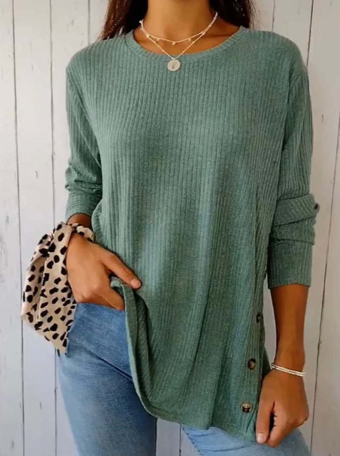 Damen Langarmshirt mit Rundhals von Fudus