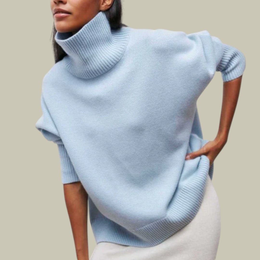 Rachel Pull Col Roulé Oversize Hiver pour Femme Coupe Décontractée Confortable et Chaud