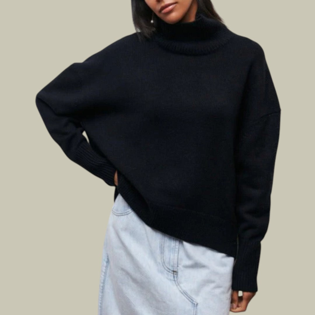 Rachel Pull Col Roulé Oversize Hiver pour Femme Coupe Décontractée Confortable et Chaud