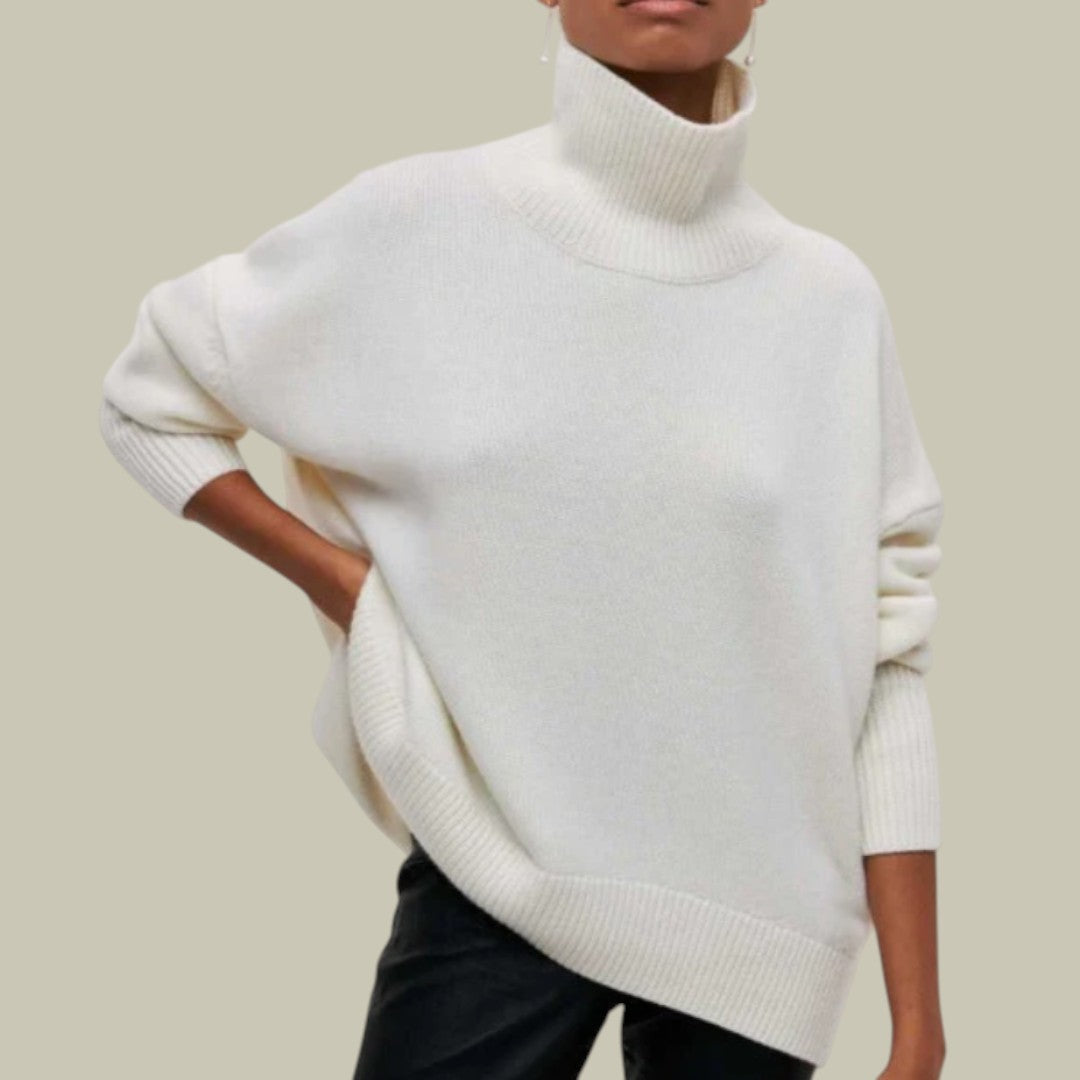 Rachel Pull Col Roulé Oversize Hiver pour Femme Coupe Décontractée Confortable et Chaud