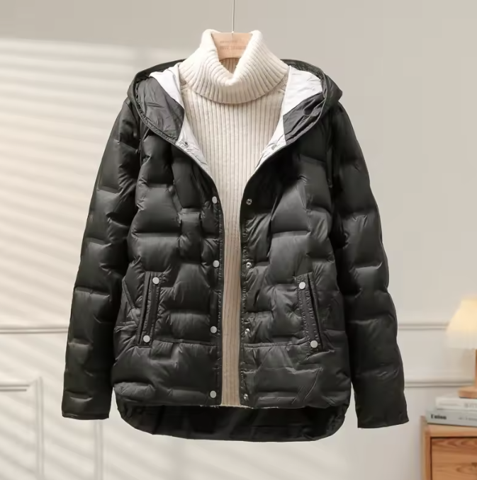 Marlowe Doudoune Légère En Duvet Blanc De Canard Col Revers Raffiné Fermeture Simple Pour Un Look Hivernal Élégant