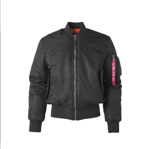 Veste Bomber Homme Marine Coupe Classique Résistante au Vent Avec Bord Côtelé et Poche Utilitaire