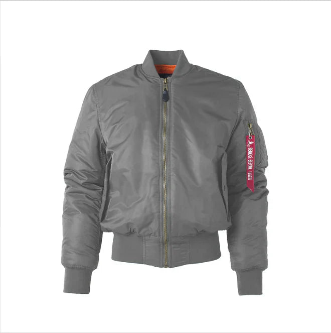 Veste Bomber Homme Marine Coupe Classique Résistante au Vent Avec Bord Côtelé et Poche Utilitaire