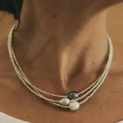 Angela - Pearl Choker Necklace - Amawinc