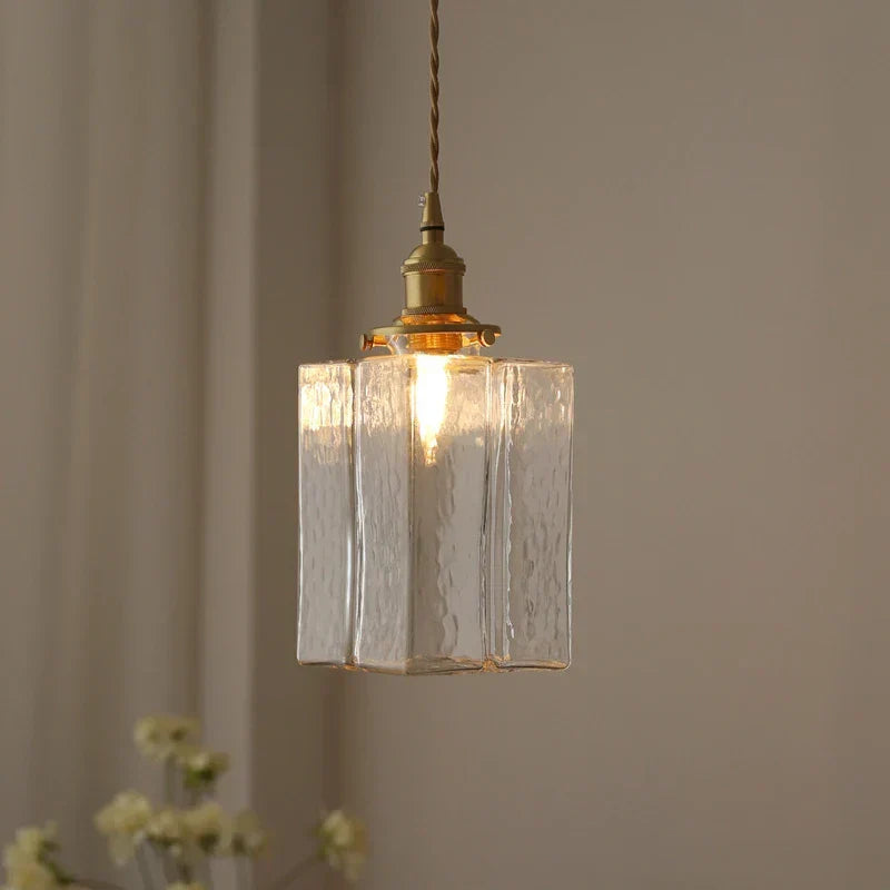 Moderne Glas-Hängeleuchte Fatima im Retro-Stil
