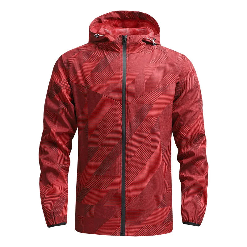 Arcade Veste Coupe Vent Légère À Capuche Avec Motif Camouflage Géométrique Et Coque Extérieure Résistante