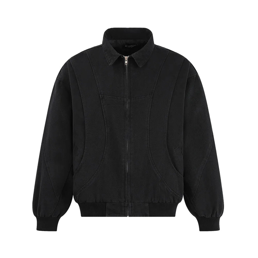 Veste Cargo Patchwork Rétro En Toile Canvas Avec Grandes Poches Et Confortable Pour Transitions