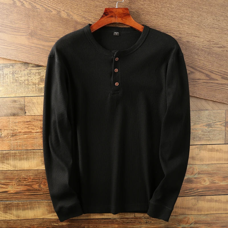 Chemise Arlen En Maille Waffle Polyvalente En Mélange De Coton Haute Qualité Facile À Porter