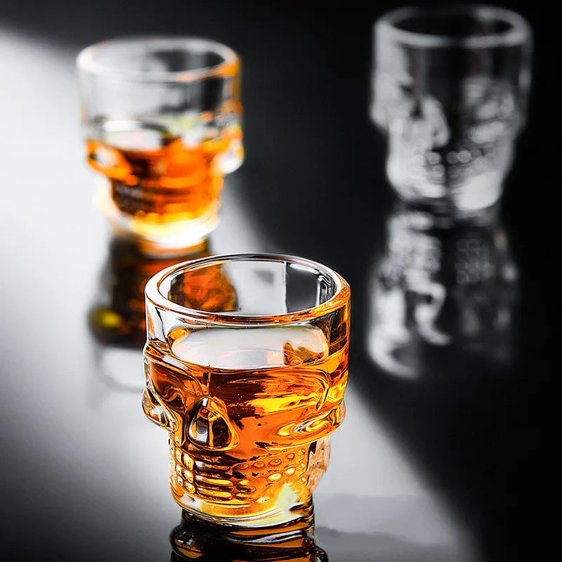 Verre à Shot Crâne Bone Chiller, Verre Crystal Épais 50ml, Idéal Fêtes Halloween