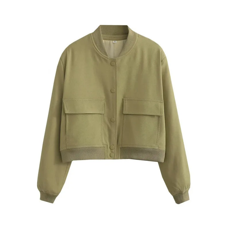 Clara Veste Bomber Décontractée Pour Femme Avec Poches Frontales Polyvalente Pour Le Quotidien Et Looks Décontractés