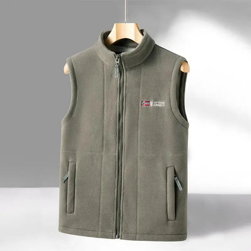 Gilet Polaire Nordique À Panneaux Quadrillés Stretch Confortable Et Lavable En Machine