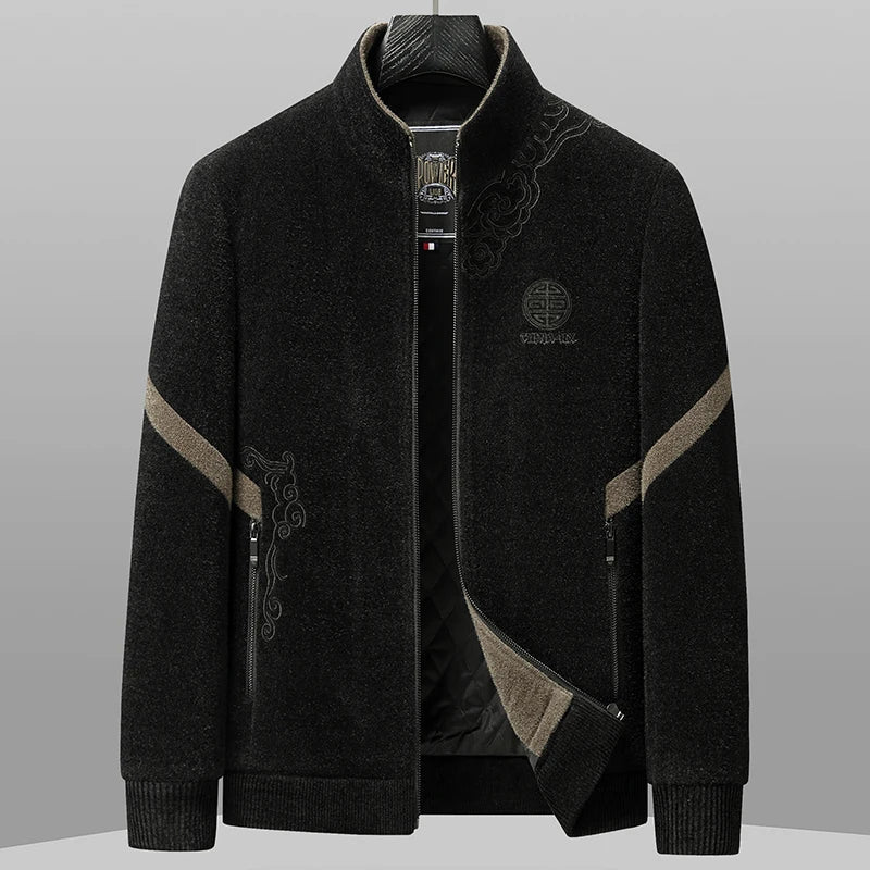 Pull Velours À Bloc Couleur Avec Rayures Et Col Mandarin Coupe Ajustée Pour Femme