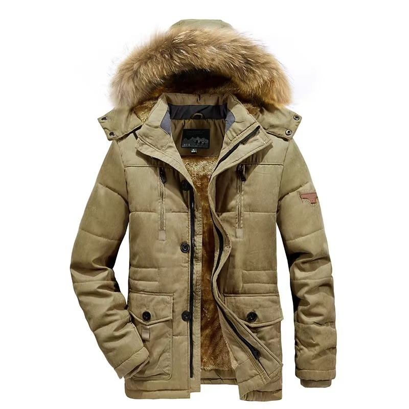 Parka Homme Hivernale Avec Doublure En Molleton Épais Et Poches Multiples Pour Temps Très Froid