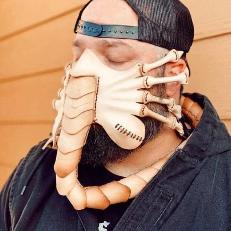 Masque Alien Deathgrip en Latex Durable avec Détails Réalistes pour Halloween et Fêtes Costumes