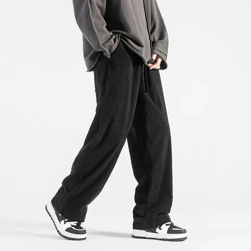Pantalon Velours Côtelé Metro Merit Amawinc À Taille Elastique Coupe Droite Décontractée Et Couture Durable