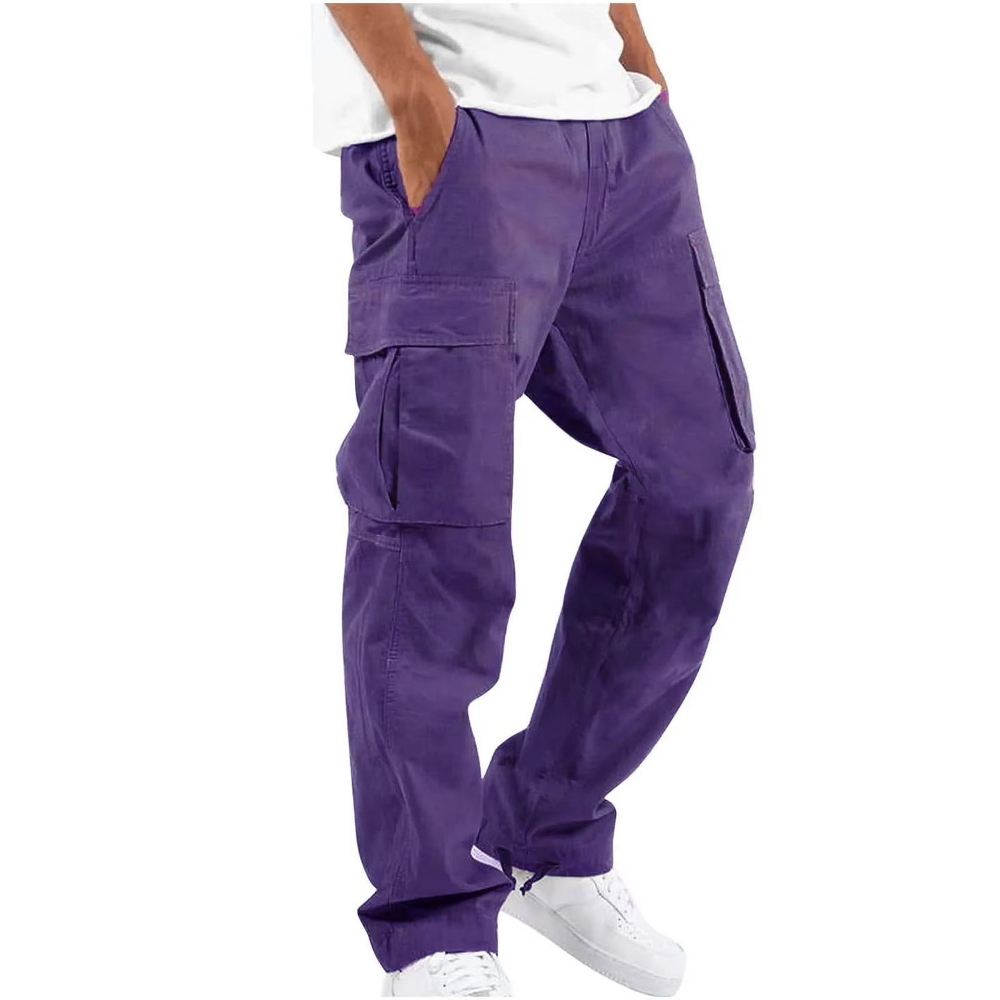 Pantalon Cargo Homme 2025 Uni Avec Poches Multiples Et Cordon Ajustable Pour Confort Quotidien